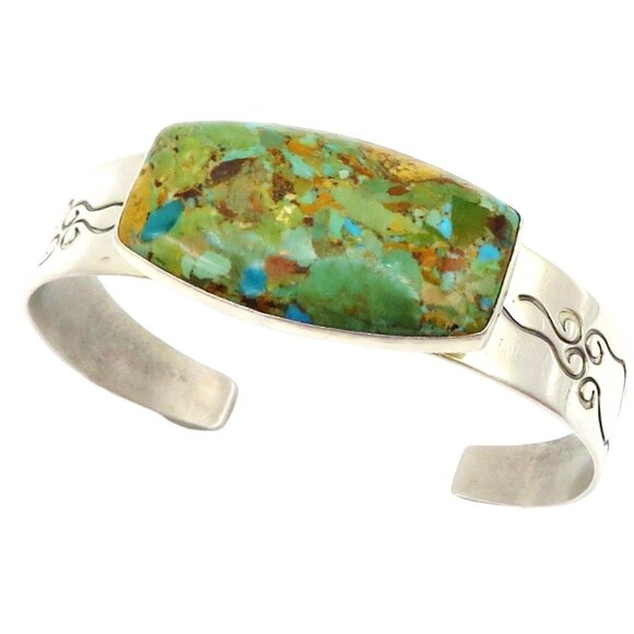 Jay King DTR Mine Finds 925 Sterling Silver Large Turquoise Cuff Bracelet - Picture 7 of 10
